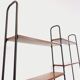 Vintage Italian double modular shelving unit in wood and metal