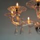 Venetian glass lustre in pink, in the style of Venini.