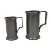 Lot de 2 pichets en étain de 18 cm et 14 cm