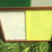 Vintage 60s storage display case with sliding windows
