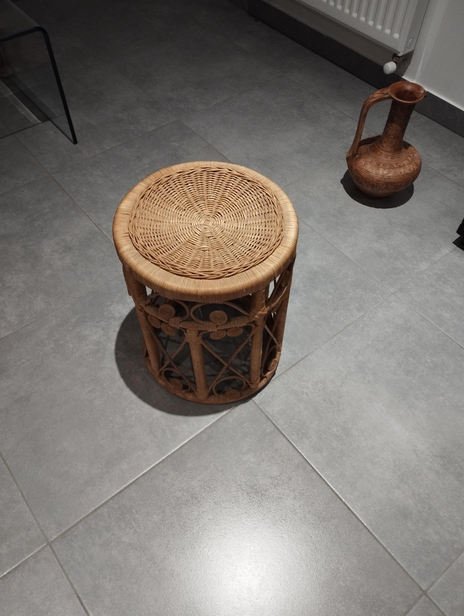 Peacok vintage bohemian chic rattan stool