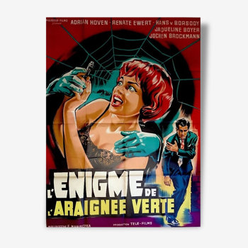 Cinema original poster of 1960.Horreur fantastic. The Green Spider Lithographie.Enigme