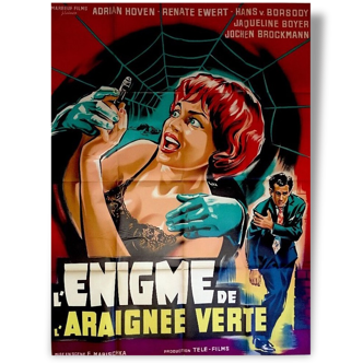 Cinema original poster of 1960.Horreur fantastic. The Green Spider Lithographie.Enigme