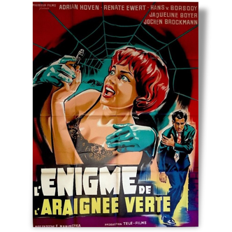 Affiche cinéma originale de 1960.Horreur fantastique.Lithographie.Enigme de l'araignée verte