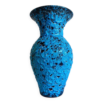 Vallauris Blue Ceramic Vase By Charles Cart ¨Emaux des Glaciers¨, France, 1960s