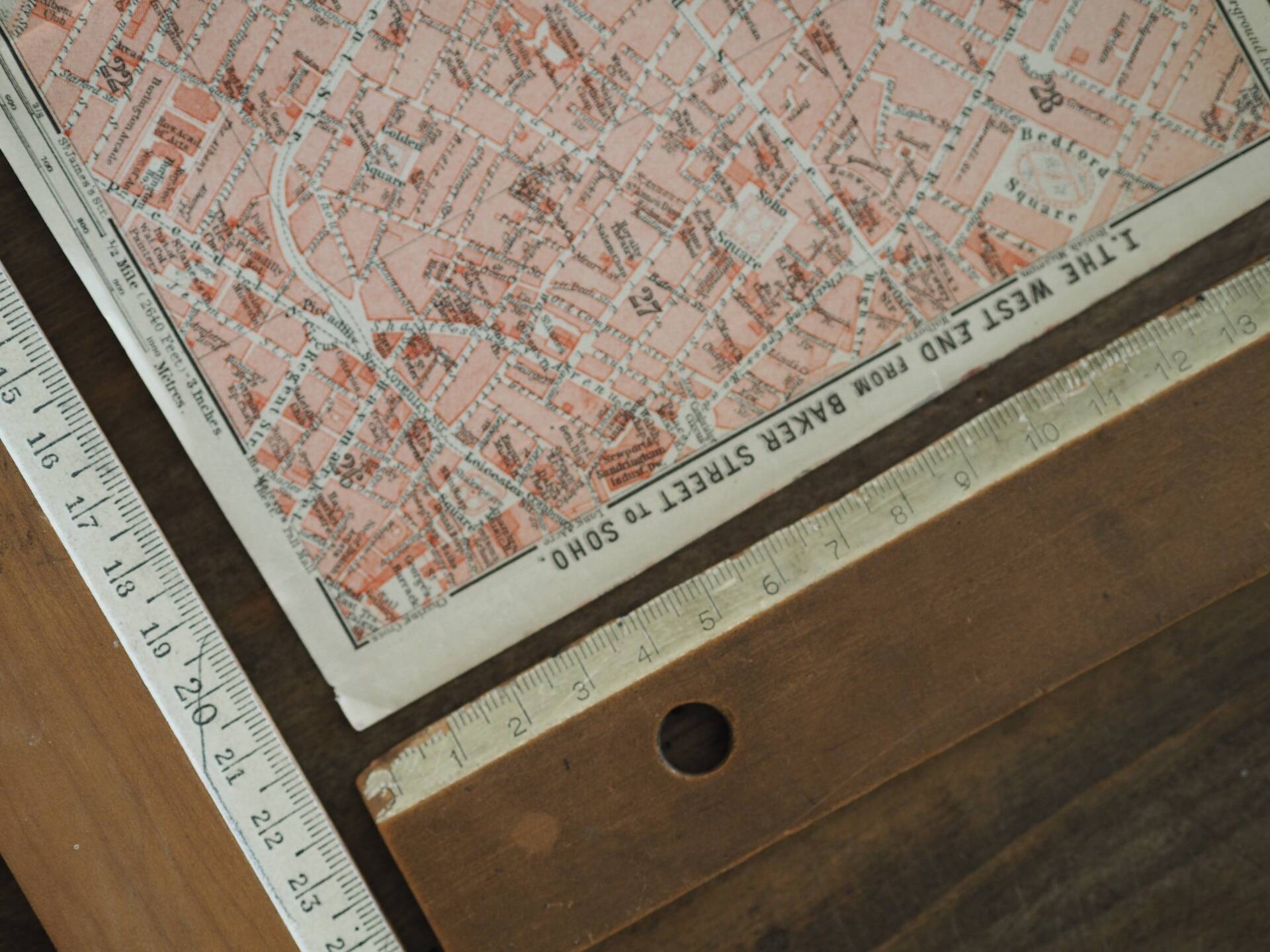 Old map London West End, UK - 1913 | Vintage wall decoration