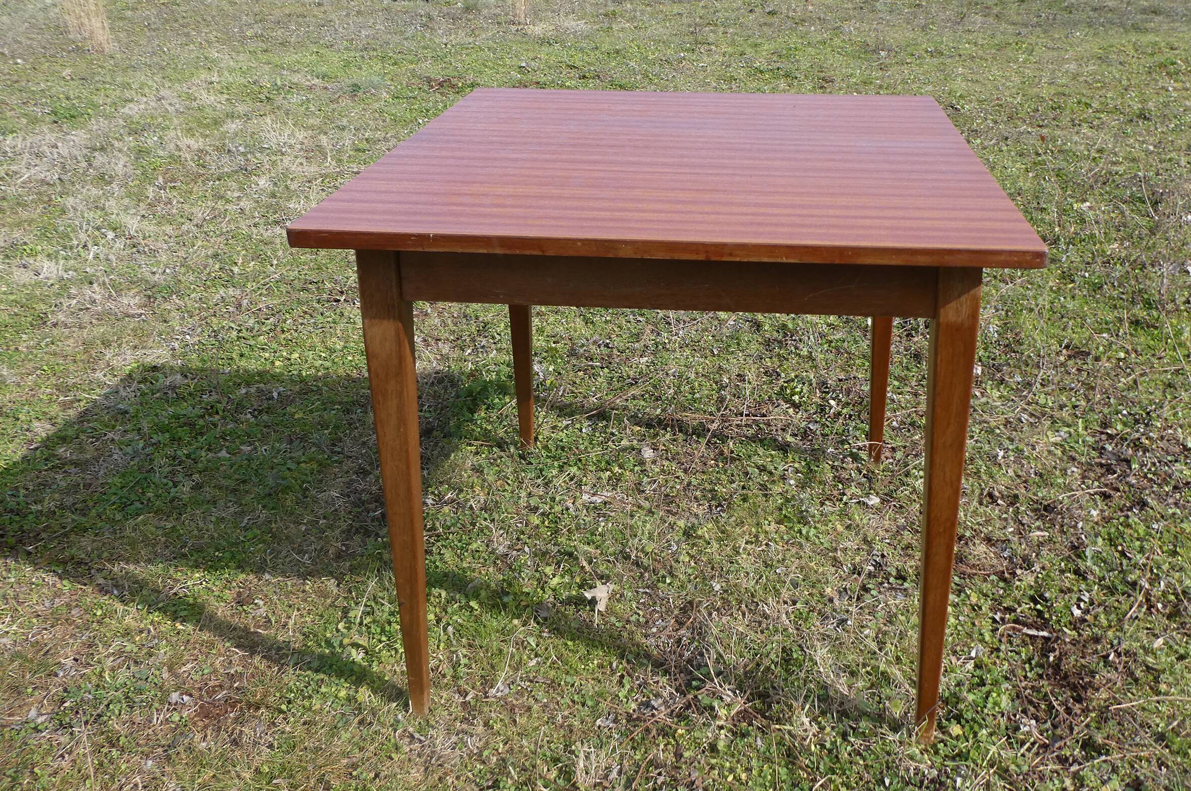Pair of square wooden bistro tables 80 x 80 cm