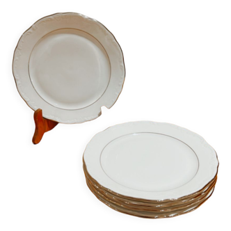 Cinq assiettes à dessert Bavaria liserer argent