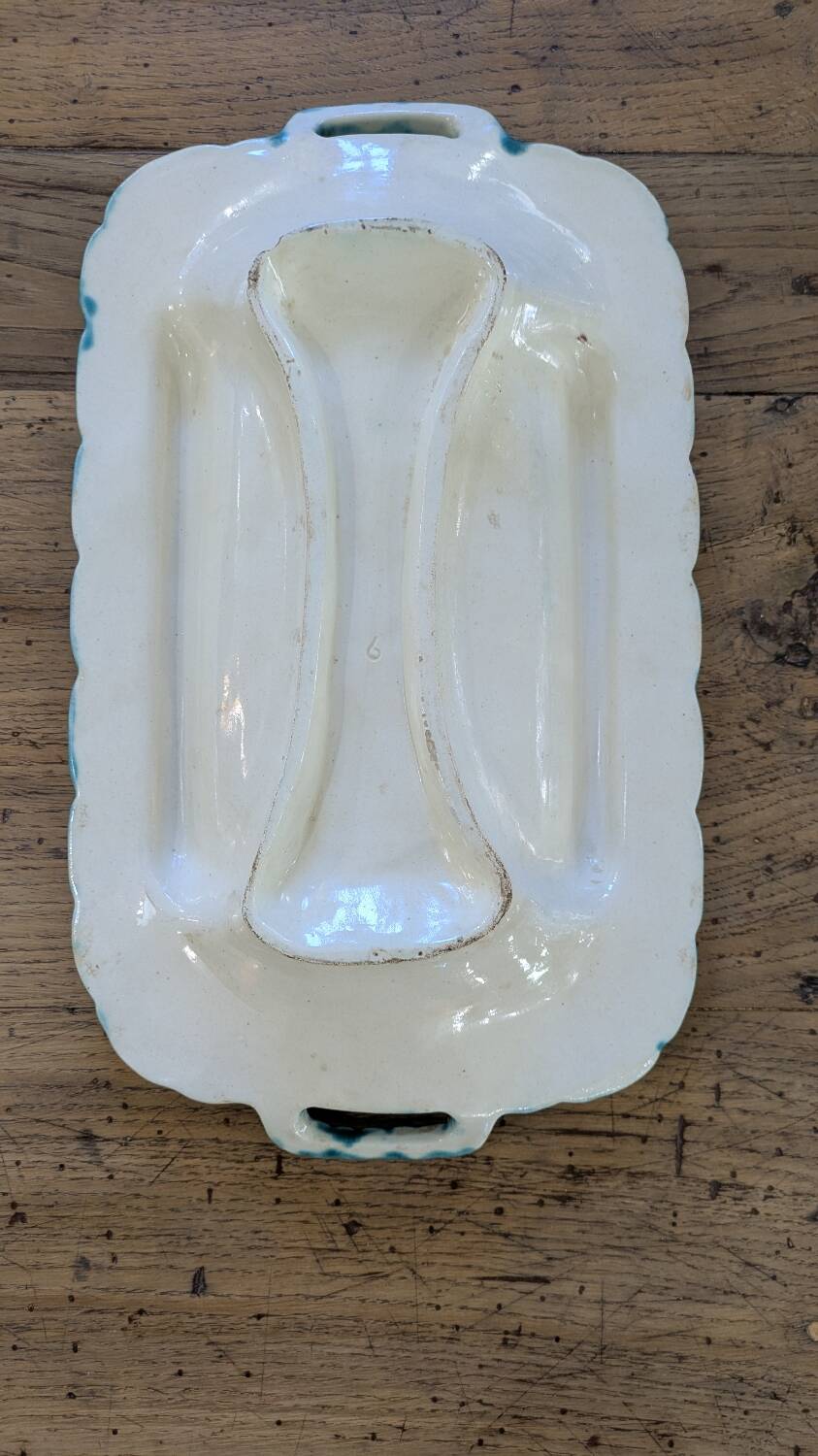 19th century majolica asparagus dish