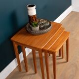 Retro Teak 1960s Mid Century Nest Of 3 Side Coffee Tables