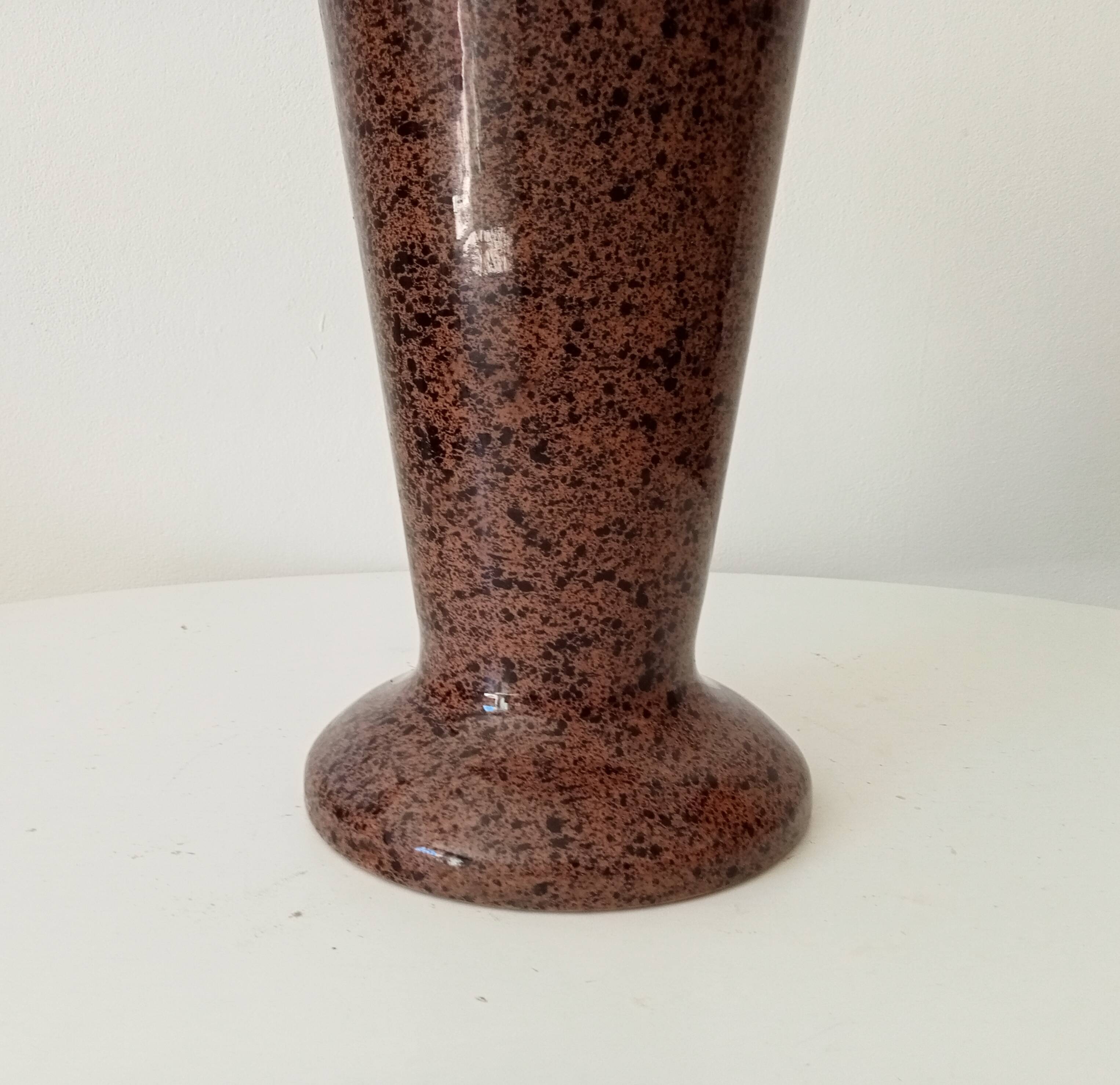 Vintage speckled granite vase