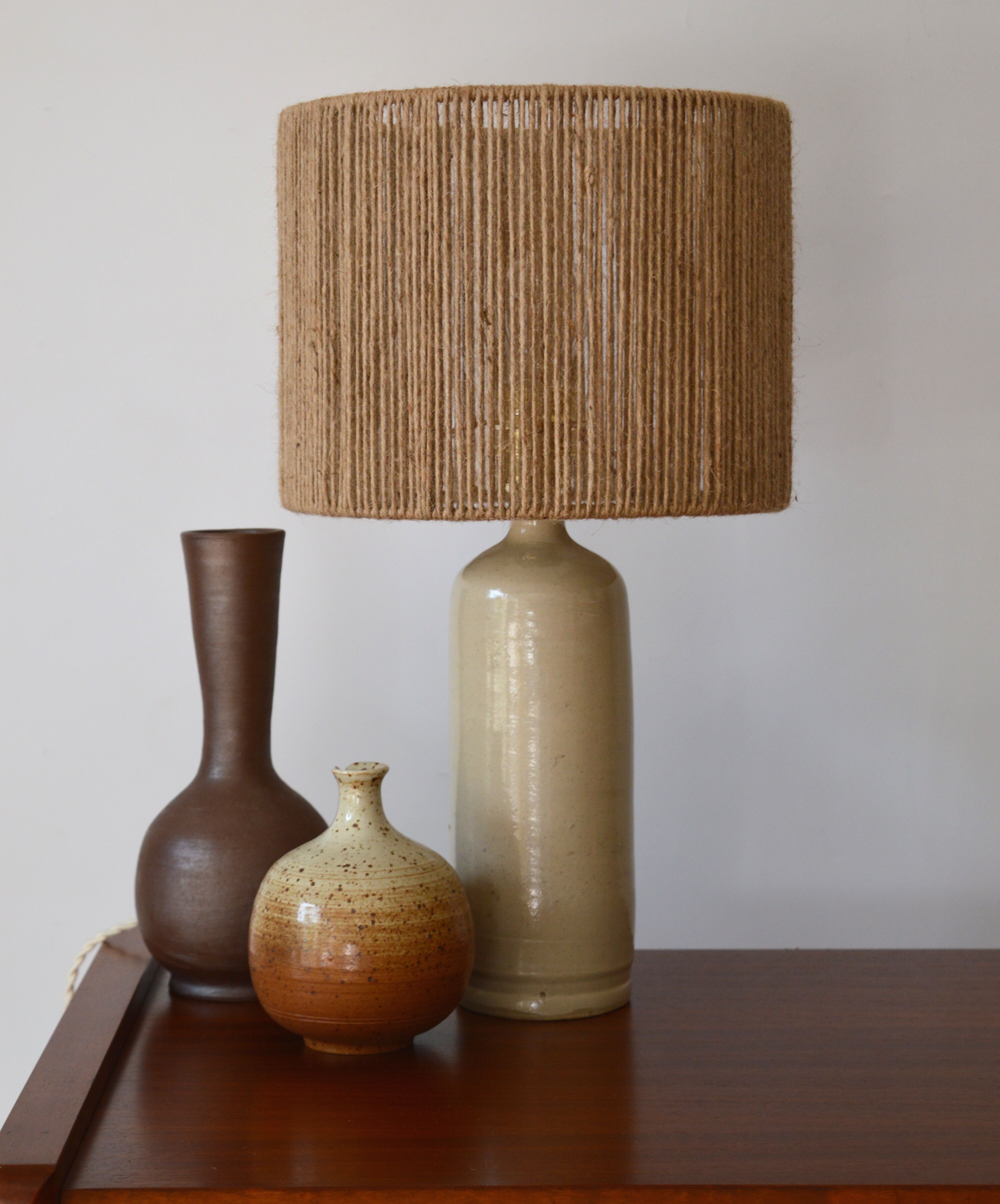 Rope and sandstone lamp