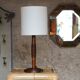 Elegant varnished turned wood lamp, 1940s