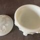 Bonbonnière or sugar bowl in white opaline portieux table art.