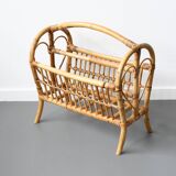 Vintage rattan magazine rack