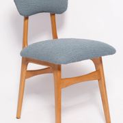 Mid-century butterfly dining chair, grey bouclé, Europe, 1960s
