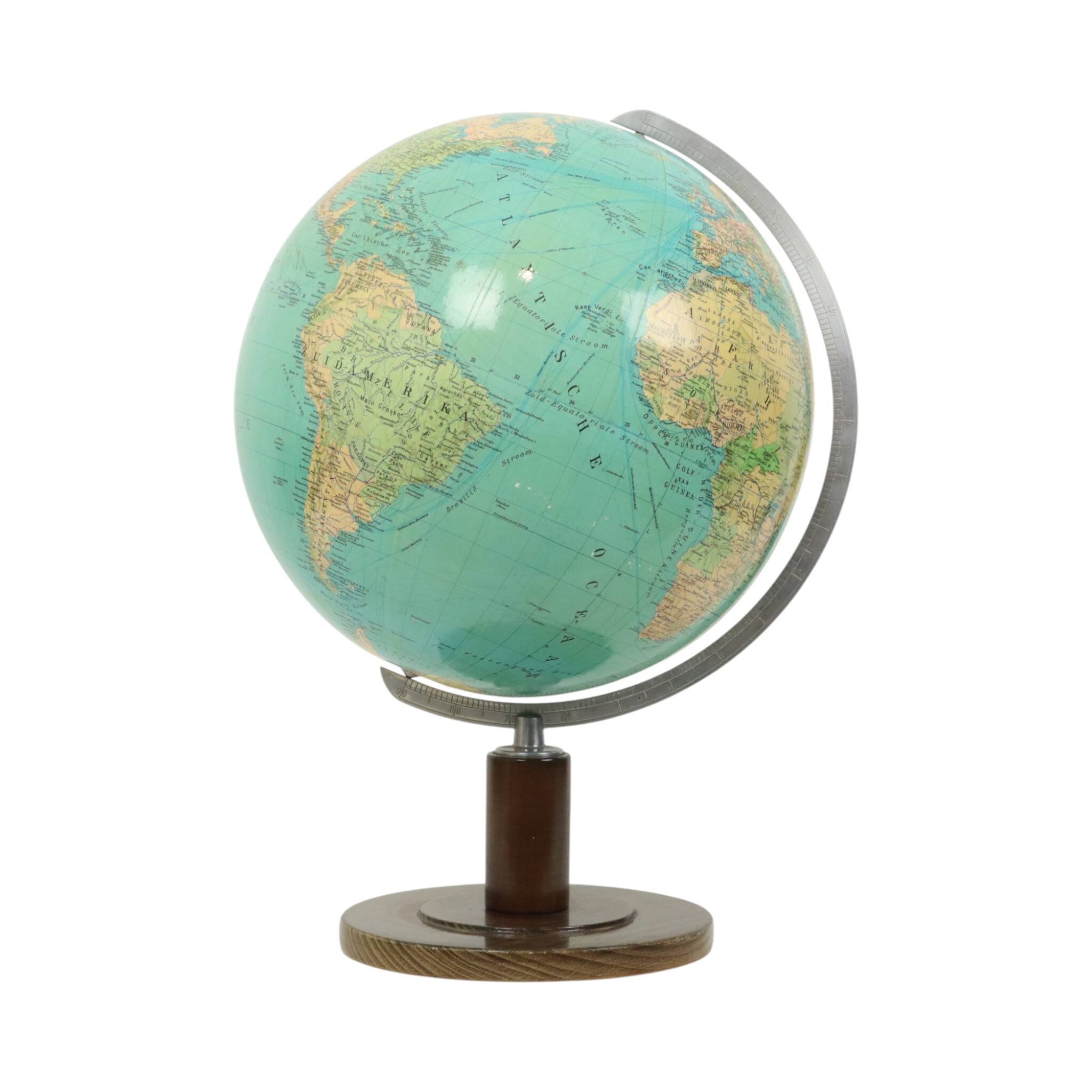 Large Vintage Columbus Globe Earth Globe Fifties