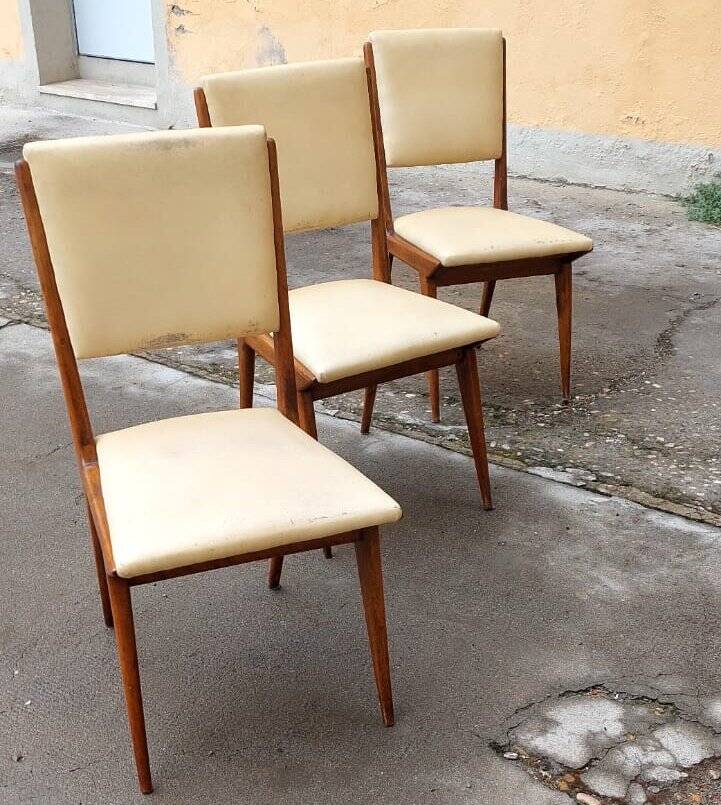 6 wooden chairs in the Italian design of the 19th century, Carlo de Carli