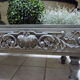 Large baroque style interior planter in gray patinated wood