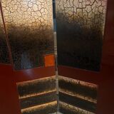 Lacquer screen year 70 geometric art-Deco patterns