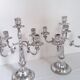 Pair of silver-plated bronze candelabra with 5 light arms.