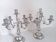 Pair of silver-plated bronze candelabra with 5 light arms.