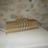 Vintage record rack in gold metal
