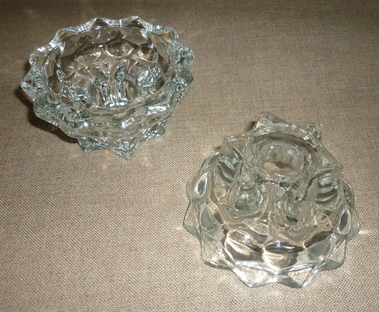 Pair of 2 crystal candlesticks
