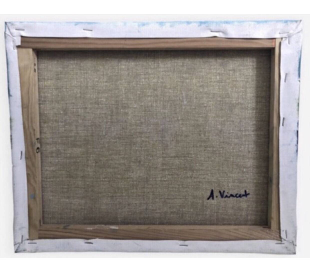 Very Large Monochrome Blue Abstract Painting