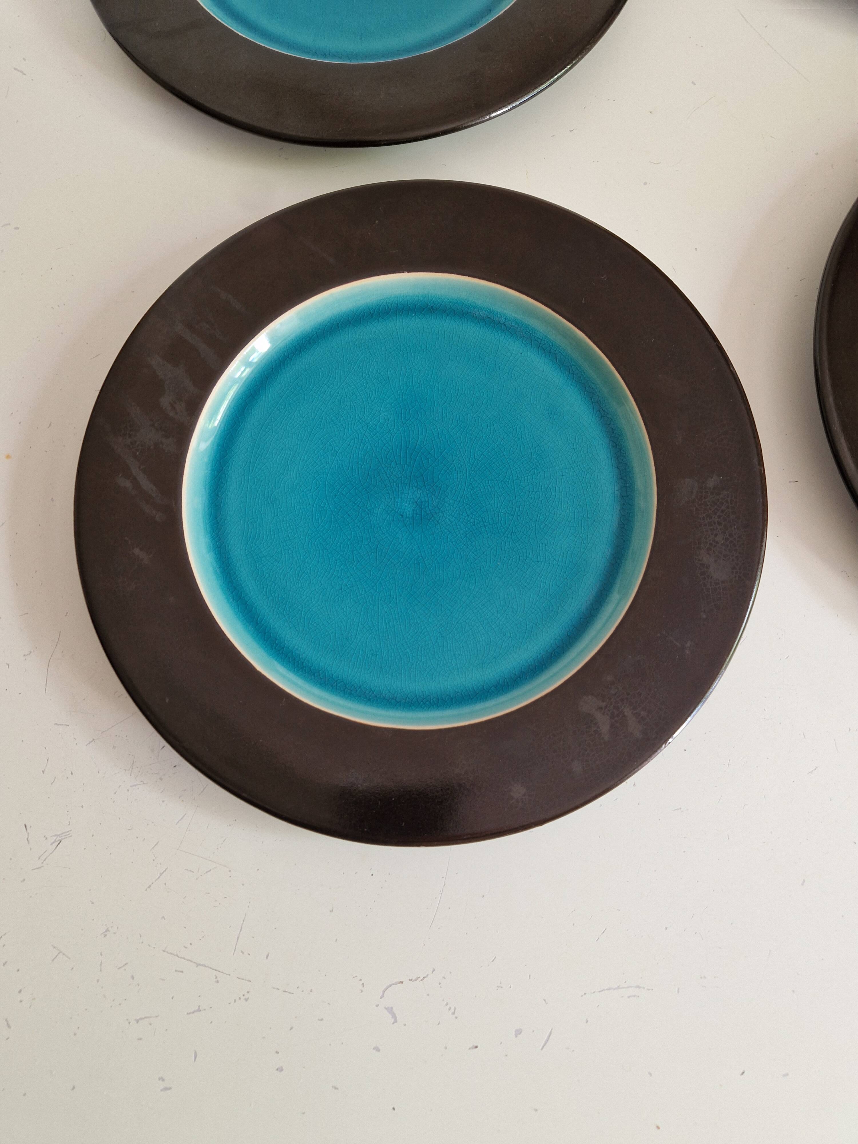 Set of 6 Flat Plates Geneviève Lethu Model Salomé