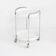Vintage side table on casters. Chrome-plated iron and plastic. France, 1970s