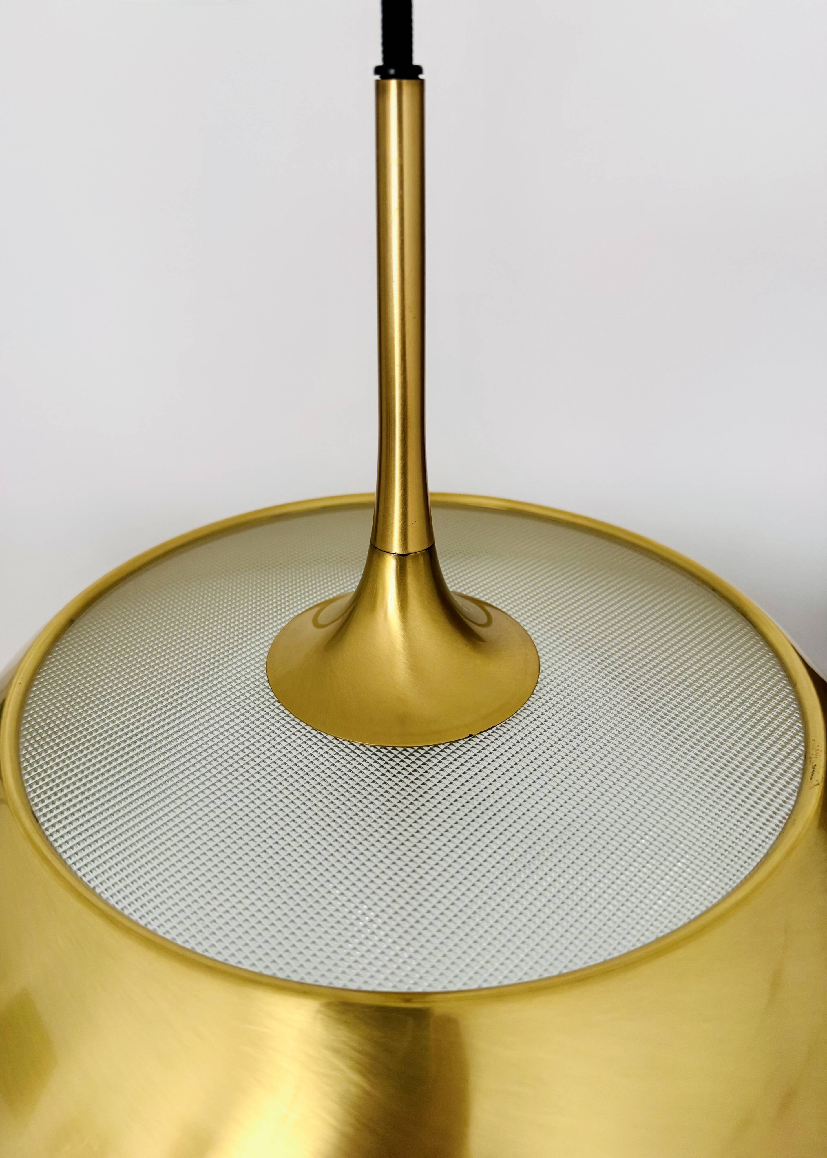 Breathtaking Brass Pendant Lamp with Counterweight by Florian Schulz