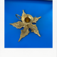 Finger candle holder, leaf shape, brass
