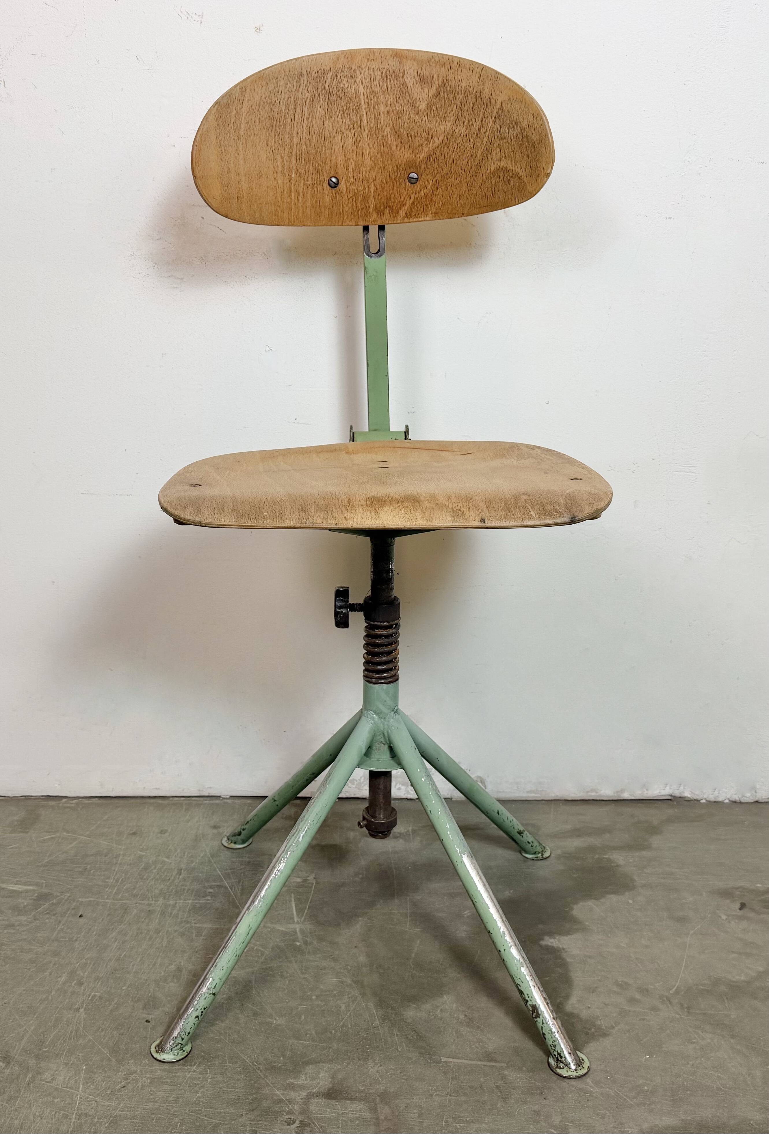 Green Industrial Workshop Chair, 1950s