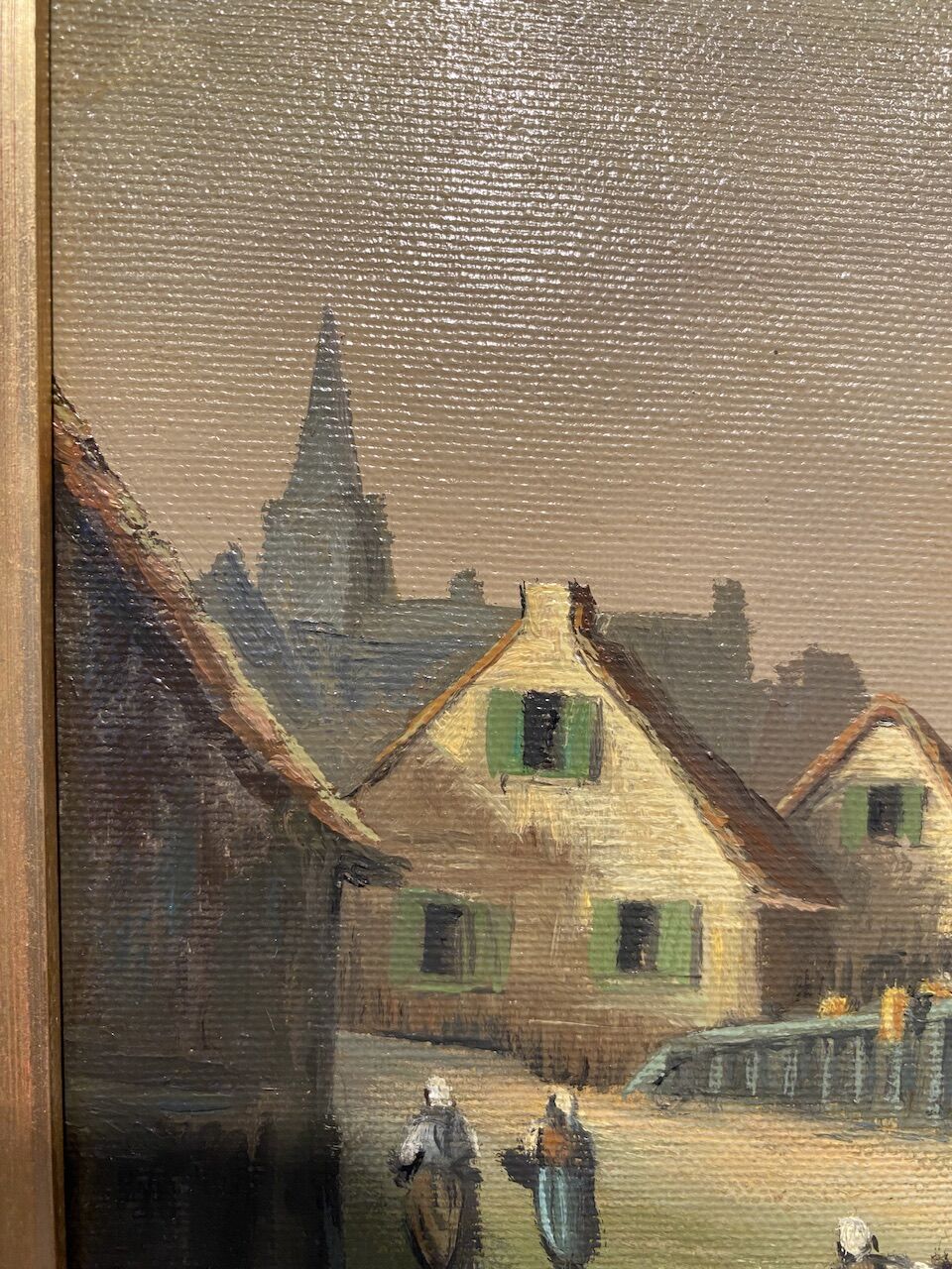 Old painting, landscape by the sea, XX century