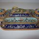 Old 18th-19th century inkwell with polychrome and salamander decoration