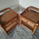 Double rattan bed and his pair of bedsides