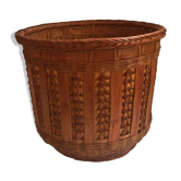 Wastepaper basket or vintage wicker jar cover