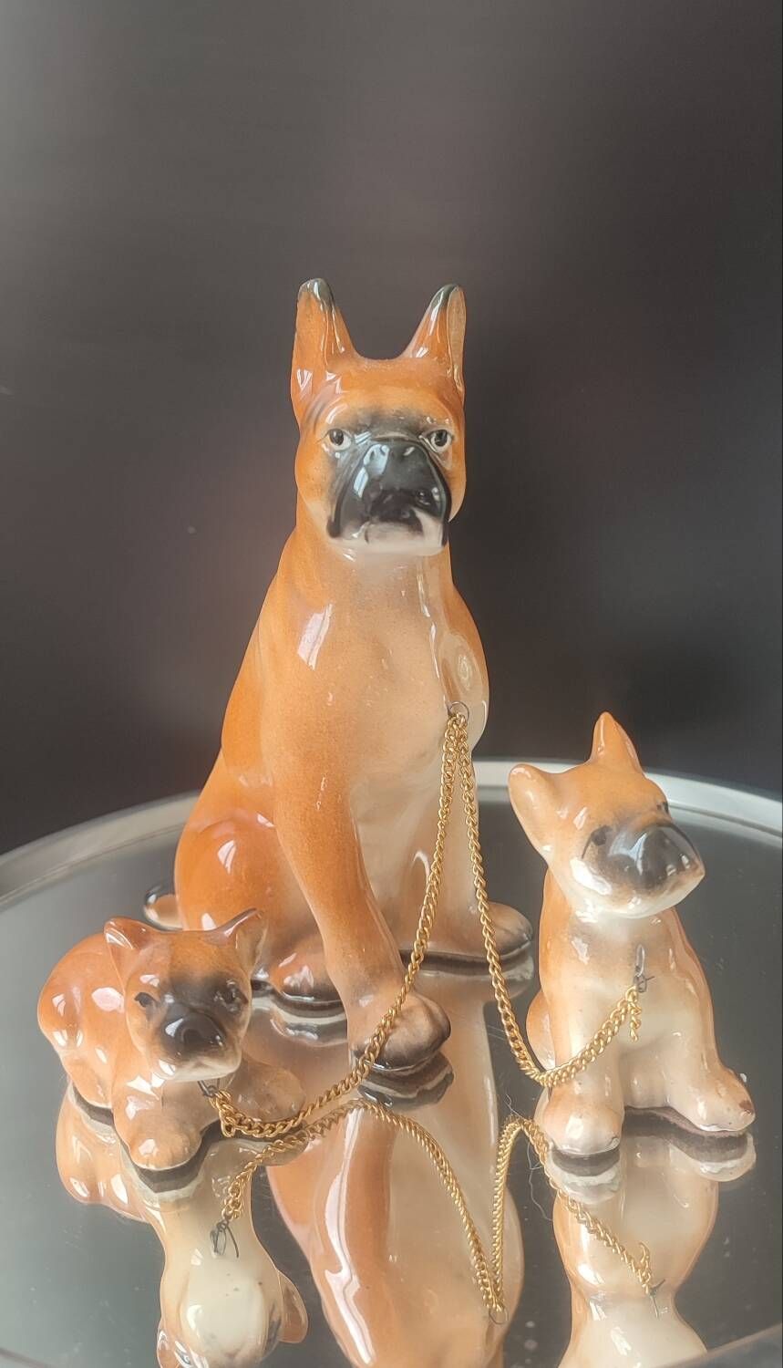 Vintage Ceramic Boxer Family (1950s/60s)