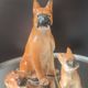 Vintage Ceramic Boxer Family (1950s/60s)