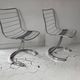 Pair of vintage chairs, chrome metal, France 1970