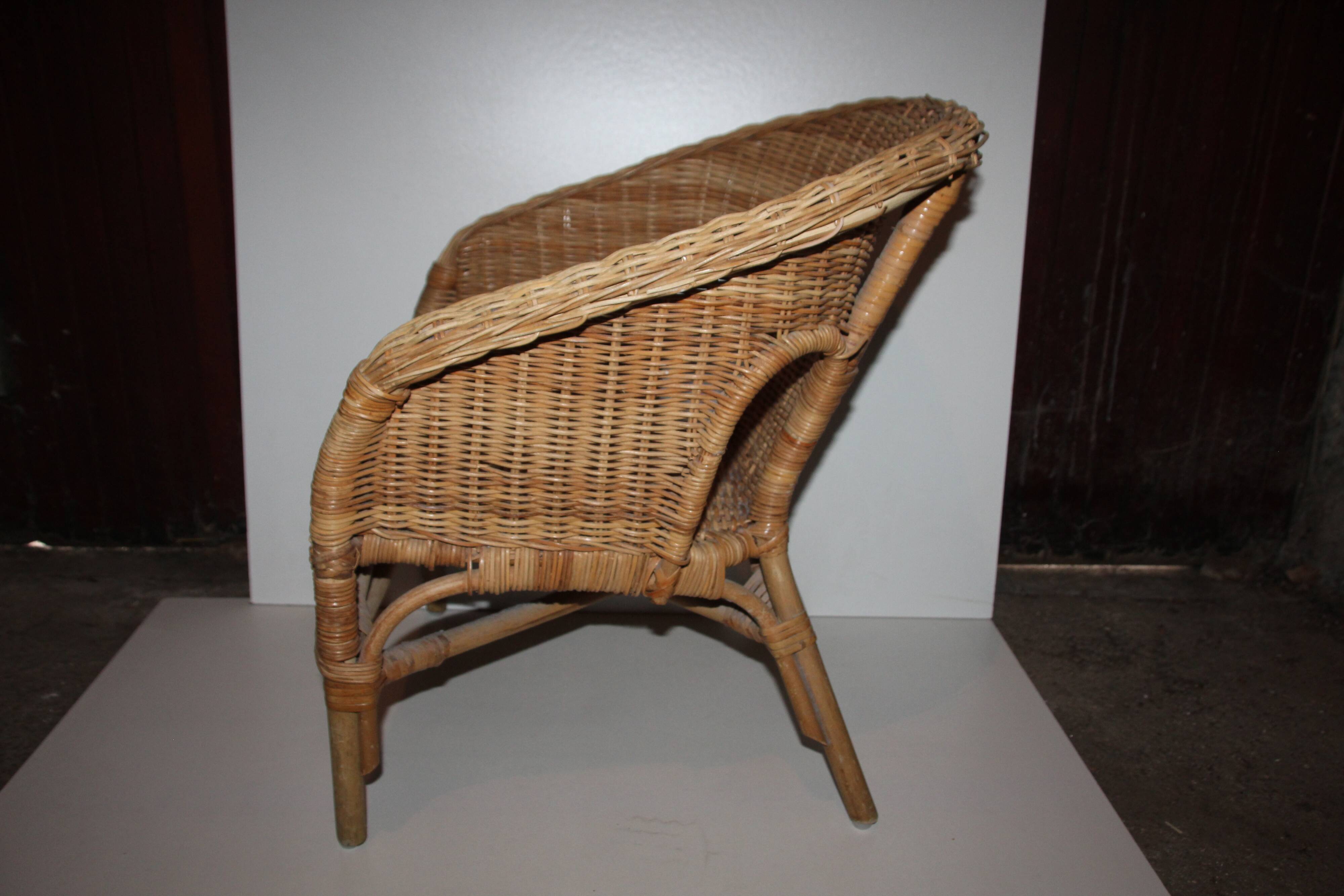 Small rattan armchair Children's chair Doll
