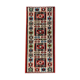 Handmade vintage runner rug red wool turkish area rug - 81x200cm