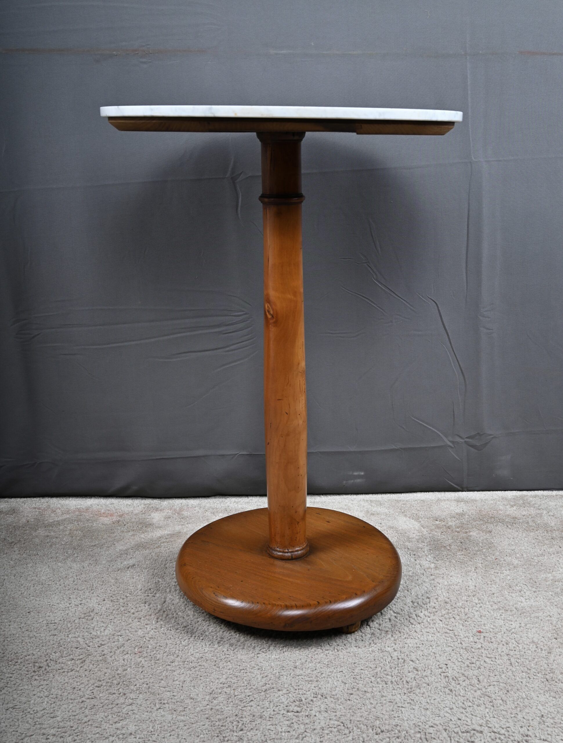 Walnut and marble gueridon, Restoration style – early 20th century