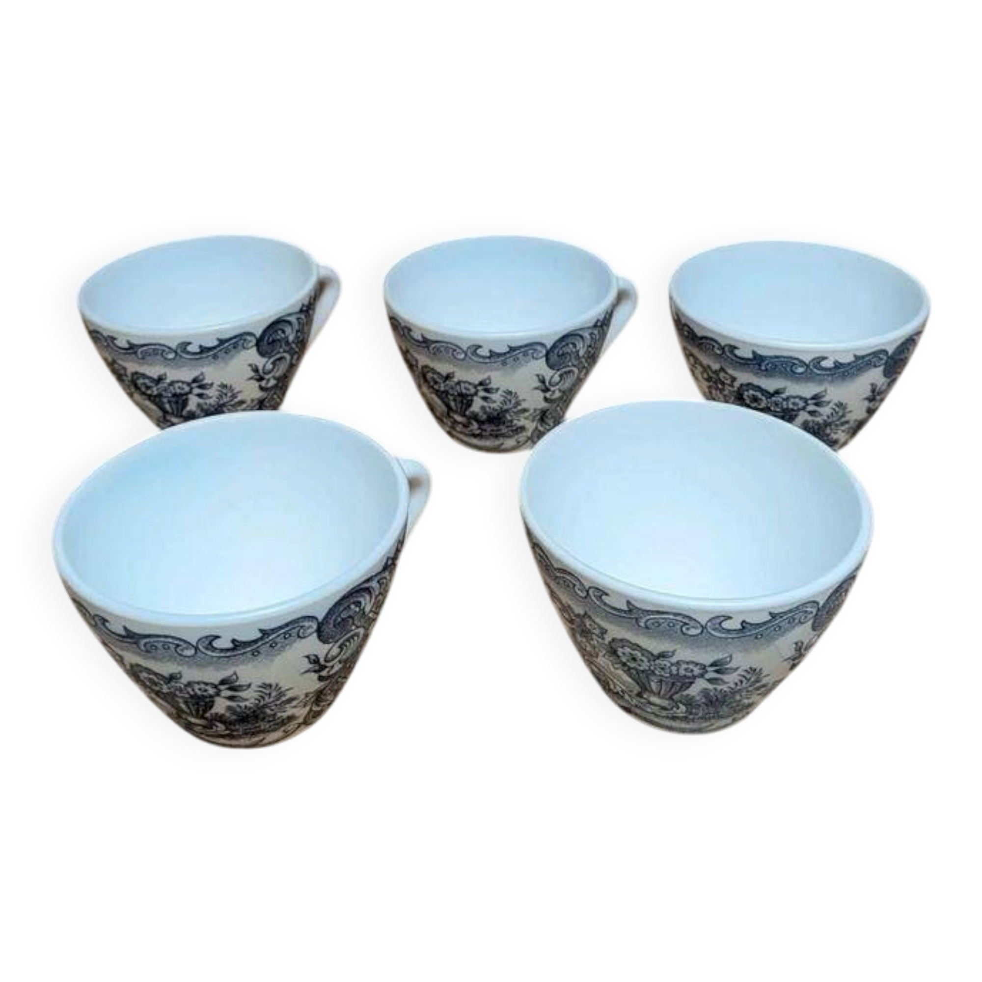 Set of 5 vintage Rivanel mugs