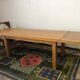 Solid oak table with extension cords