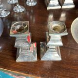 Pair of silver metal candlesticks