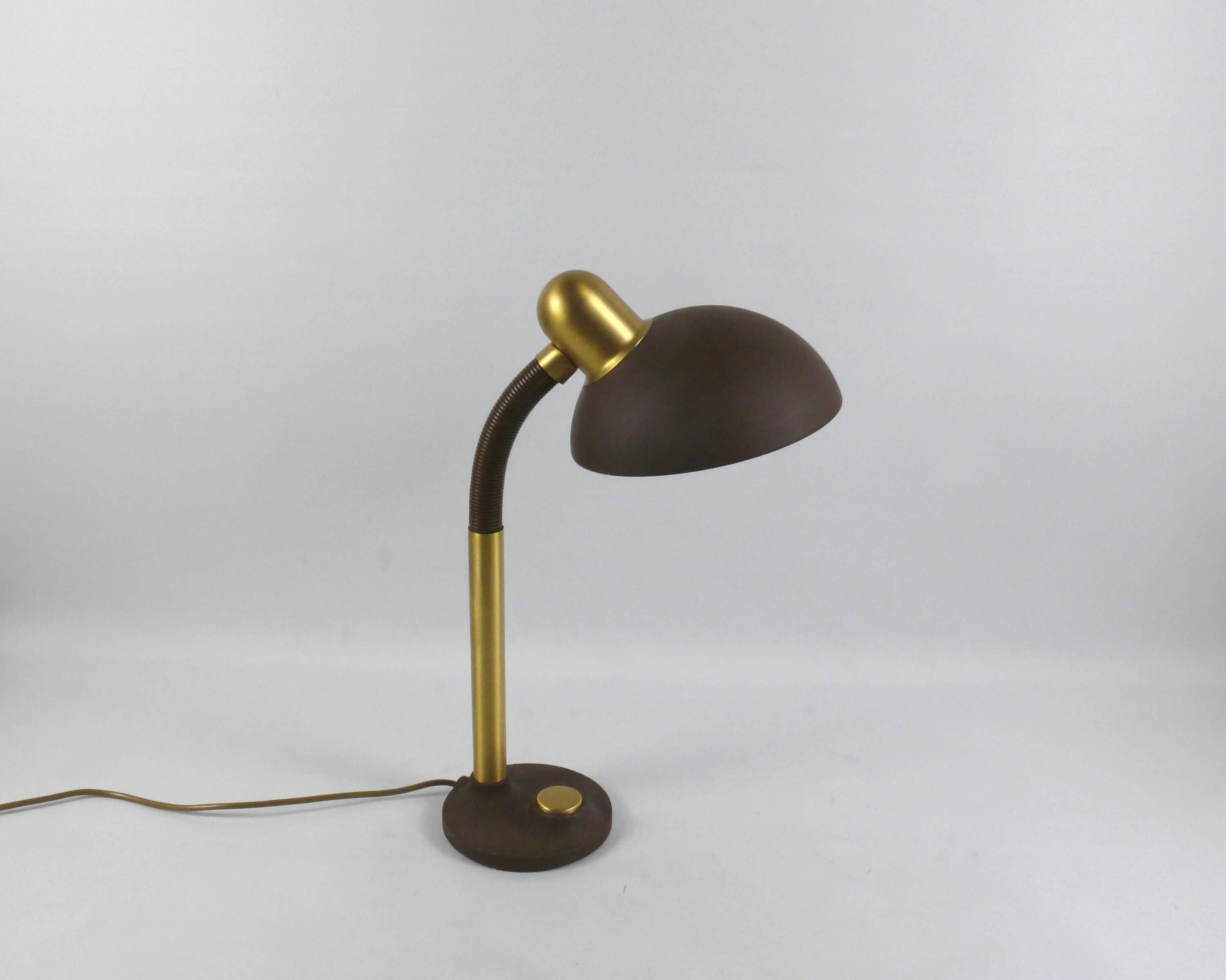 Grande lampe de bureau à col de cygne, design classique Hillebrand - années 1970