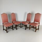 Beech Os De Mouton tapestry chairs (set of 4)