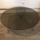 Vintage 1970's coffee table in chrome steel wire and smoked glass